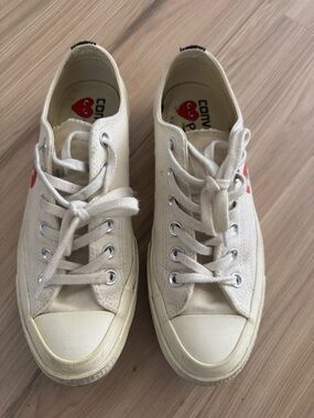 Comme des Garcons / Converse Cream Canvas Low-Top Sneakers
